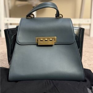 Zac Zac Posen Eartha Handbag Women Medium Blue Teal Satchel Crossbody Purse Bag